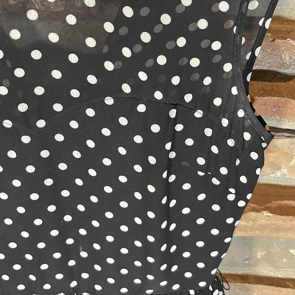 Betsey Johnson Polka Dot Sleeveless Peter Pan Collar Dress - Picture 3 of 7